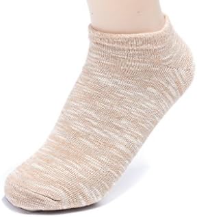 LOMUS Men's Cotton Comfy Low Cut No Show Socks, Stripe Patter Colorful (Khaki)
