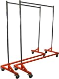 Pair of Nesting Base Heavy Duty Rolling Z Rack Garment Rack Clothing Racks