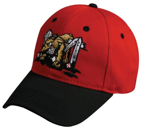 MiLB Minor League YOUTH BATAVIA MUCKDOGS Red/Black Hat Cap Adjustable Velcro TWILL 
