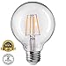TORCHSTAR LED G25 Light Bulb, Edison Vintage Vanity Globe Filament, Dimmable, 4.5W (40W Eqv.), Medium E26 Base, UL & Energy Star Listed, 3000K Warm White, Pack of 6