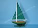 Sunset Yacht Green Sails Model Sailboat Model Ship