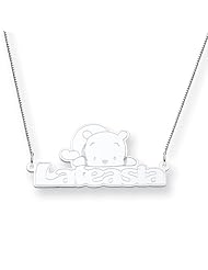 Personalized Winnie the Pooh Name Pendant, Sterling Silver