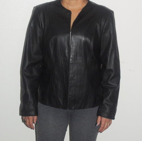 Vintage Amber Sun Black Leather Jacket Womens Size Large