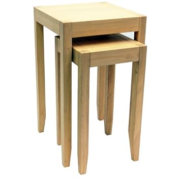 ANYWHERE -Table basse en massif finition naturelle , lot de 2