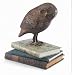 Outdoor Living : Hand Cast Brass 6.5" OWL Bird SCULPTURE With A RUSTIC BRONZE Finish GARDEN / HOME STATUE