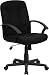 Flash Furniture GO-ST-6-BK-GG Mid-Back Black Fabric Task and Computer Chair with Nylon Arms