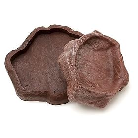 Buy Zoo Med Repti Rock Reptile Food and Water Dish Combo, Small, Color:Brown by ZooMed