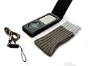 4G BLACK FLIP CASE & FREE GREY SOCK COVER FOR NEW APPLE iPOD NANO 4TH GENERATION + EXCLUSIVE NEW BLACK NECK STRAP