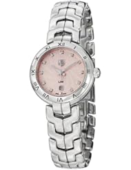 Tag Heuer Link Diamond Pink Guilloche Steel Ladies Watch WAT1415.BA0954