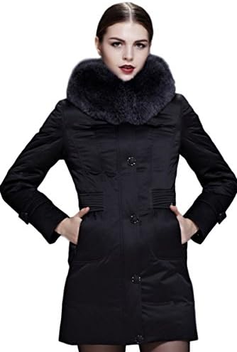 Fast Sister Women's Stylish Goose Down Jacket Thickened Down Coat -S Black