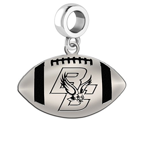 Boston College Eagles Sterling Silver Football Cut Out Drop Charm Fits All European Style Charm Bracelets