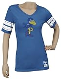 Kansas Jayhawks Women's Blue adidas Originals Vintage Mascot Football Jersey T-Shirt