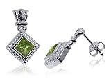 Peridot Sterling Silver 0.75" Stud Post Earrings