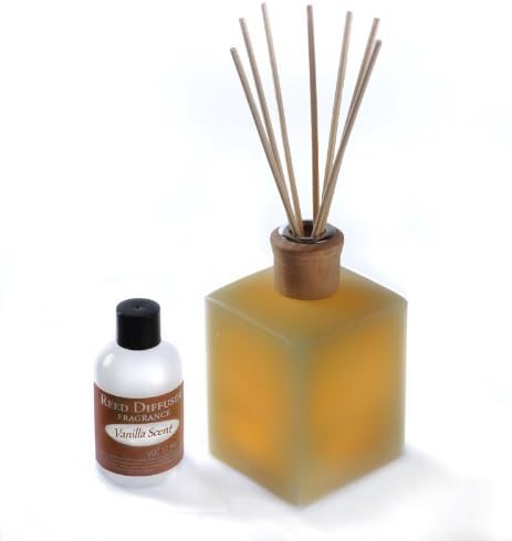 CandleTEK Décor Fluted Flameless Candle Reed Diffuser with Fresh Vanilla Scent