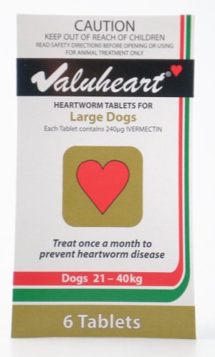 Valuheart Large Dog Heartworm 6 Tabs 45-88 Lbs Gold