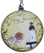 Pack of 6 State of New Jersey Glass Disk Christmas Ornaments 4.5"