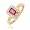 0.68cttw Natural White Round Diamond (SI-Clarity, GH-Color) and Genuine Ruby Ring in 14K Yellow Gold.size 4.5
