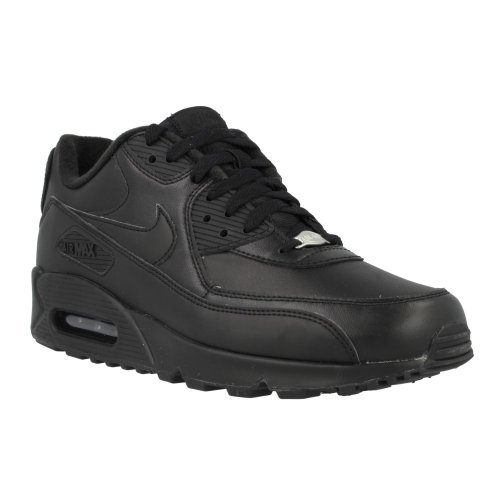 Nike Air Max 90 Leather Men Lifestyle Casual Sneakers New All Black