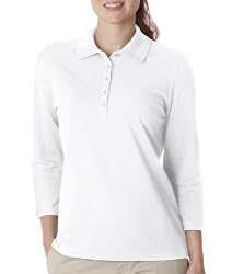 Izod Ladies 3/4-Sleeve Silk-Washed Pique Polo