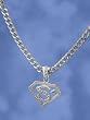 Hip Hop Kette Dog Tag Zirkonia Superman