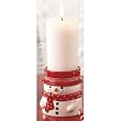 Colonial Candle Snowman Pillar Candle Holder Gift Set with Peppermint 3x6 Candle