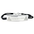 Sterling Silver Diamond Celtic "Mo Anam Cara" Bracelet on Leather Cord, 8" (1/5 cttw, J-K Color, I2-I3 Clarity)