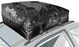 Roofbag 15 cu. ft. BK - WW-r-15-BK - Fully Waterproof Car Top Carrier for cars WITH Rack Includes 2 Straps for Rack, Storage Pouch,and non-Scratch non-slip Protective Mat