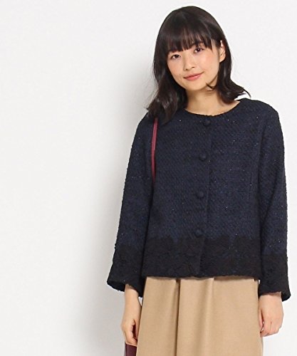 anatelier(アナトリエ)レース切替えノーカラージャケット