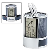 Pen & Cell Phone Holder, Calendar, Musical Alarm Clock, Thermo Clock