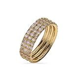 Gold Vermeil Triple Stackable CZ Ring Set