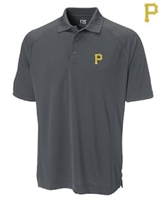 Pittsburgh Pirates Mens DryTec Mogul Polo Shirt Onyx - Small