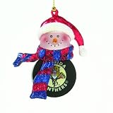 Pack of 4 NHL Florida Panthers Hockey Puck Snowman Christmas Ornaments 2.75"