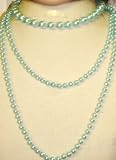 Set of Two Turquoise Blue Necklace One Short Chain Choker Very Long Chain Shown Two Strands