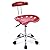 2 PCS Set Bar Stools ABS Back Swivel Counter Tractor Seat Swivel Chrome Kitchen Breakfast Red
