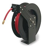 Legacy L8611 Heavy-Duty Retractable Air Hose Reel - with 3/8-Inchx50 Rubber Hose