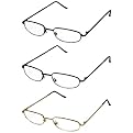 Foster Grant Reading Glasses Henri 3-Pack Metal-Brown (+1.5)