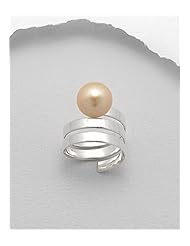Gold Reconstructed shell Ring In 92.5 Sterling Silver