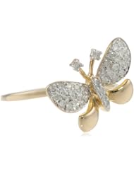 10k Gold Butterfly Diamond Ring (1/5 cttw, I-J Color, I2-I3 Clarity)