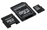 Kingston 4 GB Class 4 microSDHC Flash Memory Card with SD & miniSD Adapters SDC4/4GB-2ADP