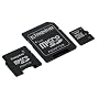 Kingston - Flash memory card ( microSDHC to SD/mini SD adapters included ) - 4 GB - Class 4 - microSDHC