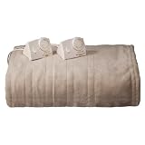 Biddeford Blankets, LLC Tan Electric Blanket- Plush Queen