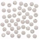 4mm Silver Plated Stardust Sparkle Round Beads (50)