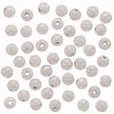 4mm Silver Plated Stardust Sparkle Round Beads (50) ~ UnCommon Artistry