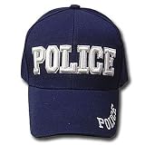 NAVY BLUE POLICE BASEBALL CAP HAT LAW ENFORCEMENT ADJ