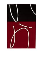 Kayoom Alfombra Funky 1225 Silber (Negro / Rojo)