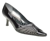 Lotus Womens Marigela Black Patent Mesh 5214 7 UK C