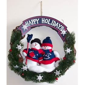  SC Sports New England Patriots Team Snowman Wreath