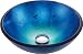 Kraus Irruption Blue 14 inch Tempered Glass Bathroom Vanity Vessel Sink Bowl Basin