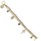 Many Expressions Multiple Cross Charm Bracelet