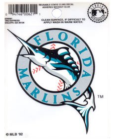 Florida Marlins Reusable Static Window Cling